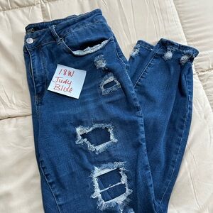 Judy Blue Women's Ripped Dark Blue Skinny Jeans